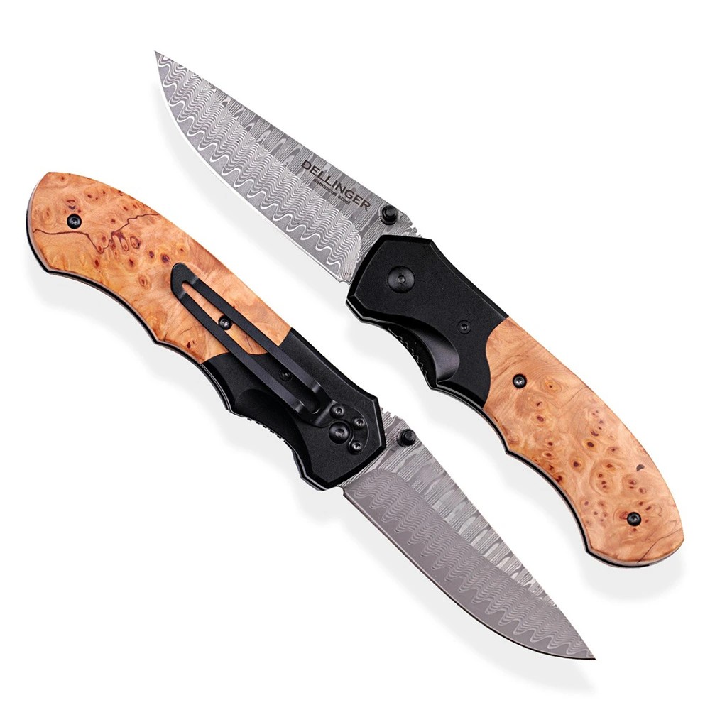 foto Dama�kov� zav�rac� n�� Dellinger Hunter Poplar Burl, ocel VG-10